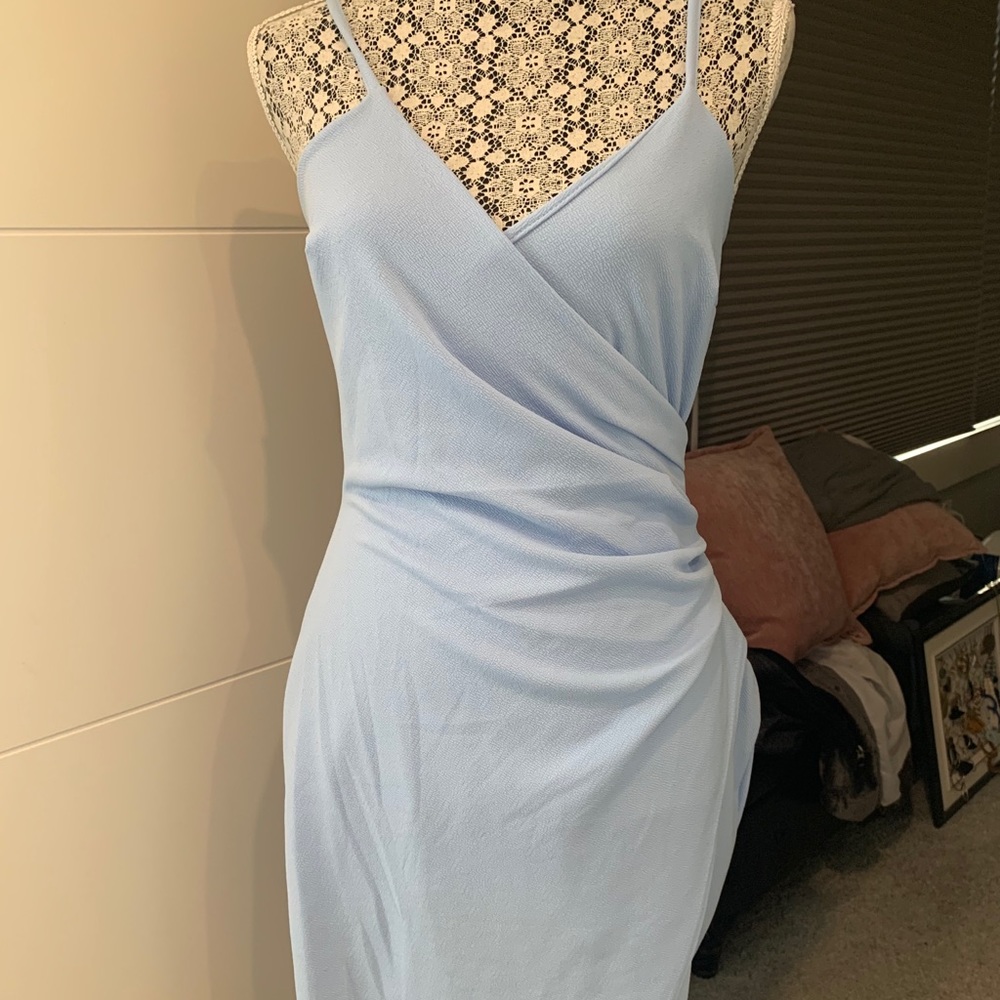 Stretch Crepe Ruched Wrap Dress